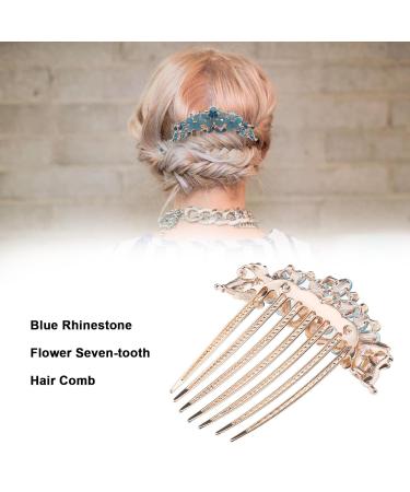 SG Store Flower Hair Comb - Rhinestone Wedding Bridal Headpiece & Decorative Hair Accessory for Women & Girls - Perfect for Blue Hairstyles - Buy Online on GoSupps.com