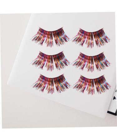 minkissy 3 Pairs False Eyelashes False Lashes Colorful Halloween Eyelashes Halloween Makeup Eyelashes Fake Eyelashes Halloween Performance Eyelashes Color Bars Fancy - Buy Online on GoSupps.com