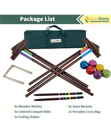 SpexDarxs 32 Six Player Croquet Set with Premium Wooden Mallets & Carry Bag - Fun Outdoor Lawn Game for Kids & Adults - Buy Online on GoSupps.com