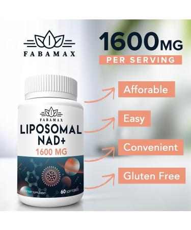 1600 mg Liposomal NAD Supplement 98% Pure NAD+ Supplement Superior Absorption Alternative to Nicotinamide Riboside or NADH to Boost NAD+ for Aging Defense Energy Longevity 120 Softgels 60 Count (Pack of 2) - Buy Online on GoSupps.com