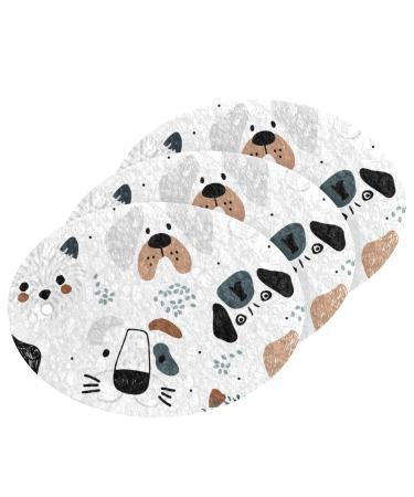 3-Pack Cleaning Kitchen Sponges Oval Funny Dog Faces Kitchen Cellulose Dishwashing Wood Pulp Cotton