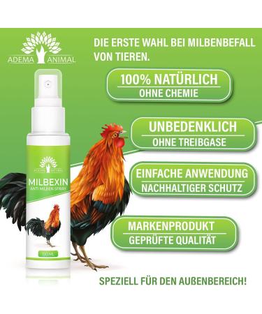 Adema Natural Milbexin for Chickens - Mite Spray for Poultry & Birds - 100ml - Effective Mite Treatment & Supplement - Buy Online on GoSupps.com