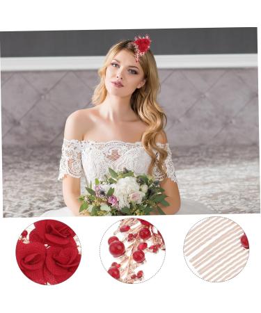 Ipetboom Flower Hair Comb Bridal Hairpiece Bridal Accessories Wedding Hair Accessories Hair Combs for Women Accessories Flower Hair Accessories Tiara Bride Hairpin Rhinestones Red - Buy Online on GoSupps.com