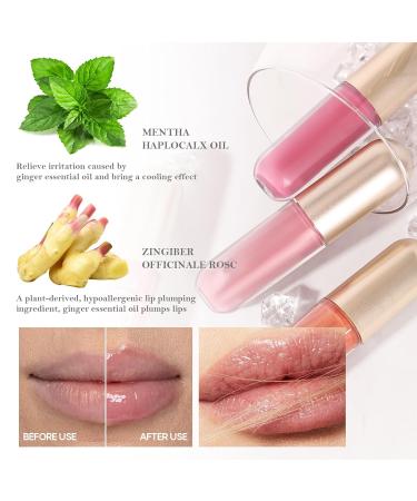 KISSIO Plumping Lip gloss Shimmer and Cool Make Lips Plump and Moisturizing Lip Gloss contains Peppermint and Beeswax Cruelty Free 0.19 oz 01 Lemonade 01#Lemonade - Buy Online on GoSupps.com