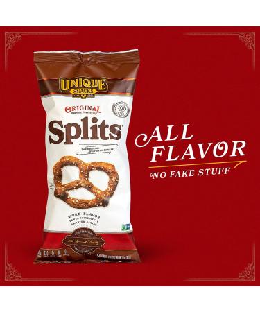 Unique Snacks Extra Dark Splits Pretzels - Vegan, Non-GMO, Kosher 11oz (Pack of 12) - Buy Online on GoSupps.com