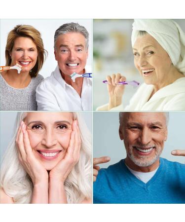 Caromoriber House 4Pcs Denture Brush Dual Head Toothbrushes Portable Denture Brush with Soft Bristles and Dual Angled Hard Denture Cleaning Brush for Denture Care Denture Toothbrush - Buy Online on GoSupps.com