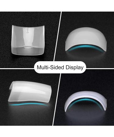MWoot 500 Pieces Short Fake Nail Tips - French Square Acrylic Half Cover False Nails for DIY Manicure | 10 Sizes for Women - Buy Online on GoSupps.com