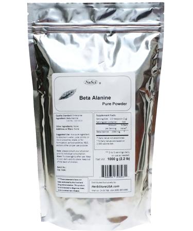 Pure Beta Alanine Powder for Endurance (1000 Grams (2.2 lb)) 2.2 Pound (Pack of 1)