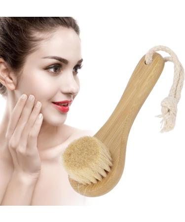 Manual Face Brush Portable Wooden Soft Bristles Cleansing Facial Brush for Facial Body Massage Cleaning Care - Buy Online on GoSupps.com