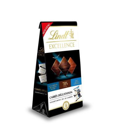 Lindt - Bag of chocolate mini squares EXCELLENCE - Assorted Dark Chocolates 70% Black Fleur de Sel and Extra Melting Milk 1