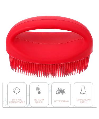 Silicone Body Brush Scrubber | Handheld Massager for Bath and Shower | Bathroom Tool for Men and Women | Red Color | 1 Pc - Buy Online on GoSupps.com