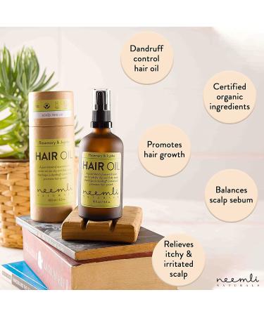 Neemli Naturals Rosemary & Jojoba Hair Oil - Anti Dandruff Promotes Hair Growth 100% Natural Moisturizer for Skin Hair & Nails (100ml) - Buy Internationally - Buy Online on GoSupps.com