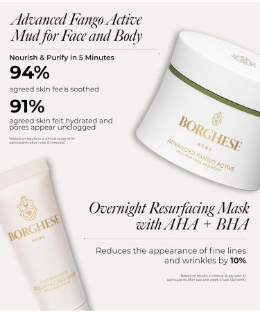 Borghese Skin Renewal Discovery Set - Includes Cream Cleanser Pre-Mask Booster Serum Mud Mask for Face & Body Firming Mask & AHA BHA Overnight Mask - Buy Online on GoSupps.com