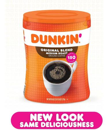 Dunkin Donuts Original Blend Medium Roast Ground Coffee Canister 1.27kg (45 OZ) - Buy Online on GoSupps.com