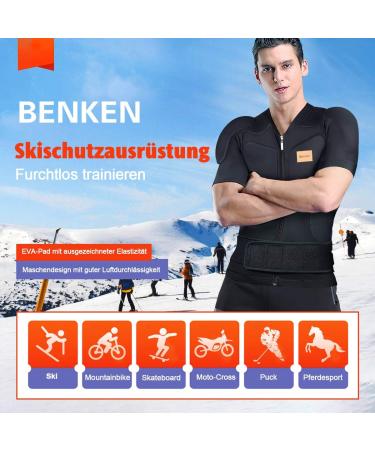 Benken Skiing Body Short Protector - Adjustable Protective Jacket for Men & Women with Chest Shoulder & Back Pads - Buy Online on GoSupps.com