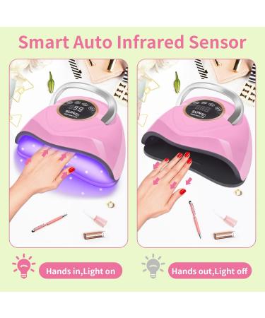 HOLDRUBY 180W UV LED Nail Lamp for Gel Polish | Fast Dryer with 48 Lamp Beads | Large Space UV Nail Light for Home Salon | Pink - Buy Online on GoSupps.com