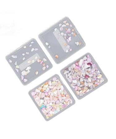 Seashell Slices Nail Art with Aurora Glitter Nail Decorations for UV Gel DIY