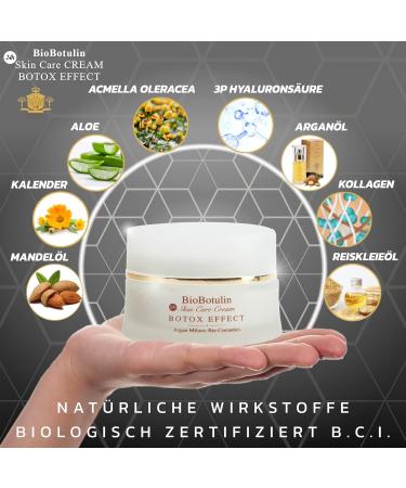 Biotulin 24h Anti-Wrinkle Skin Care Cream - 50ml for Face Neck & Cleavage | Acmella Oleracea Hyaluronic Acid Argan Oil Collagen & Aloe Vera - Shop Internationally - Buy Online on GoSupps.com