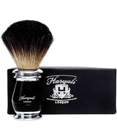 Premium Shaving Brush for Men | Pure Black Roof Hair Metal Handle & Stand | Luxury Gift Box Included - Buy Online on GoSupps.com
