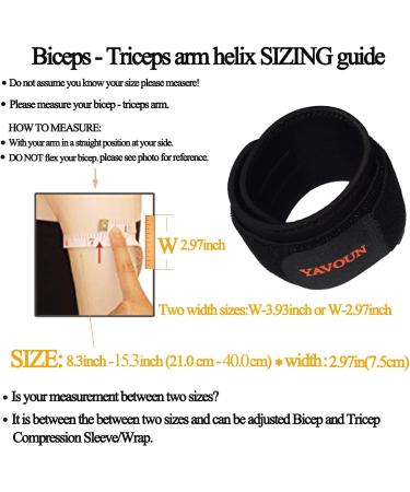 Bicep Tricep Compression Sleeve for Tendonitis Relief - Arm Support for Bicep and Triceps Muscle Strains (Black) - 8.3-13.7 W 2.97 - Buy Online on GoSupps.com