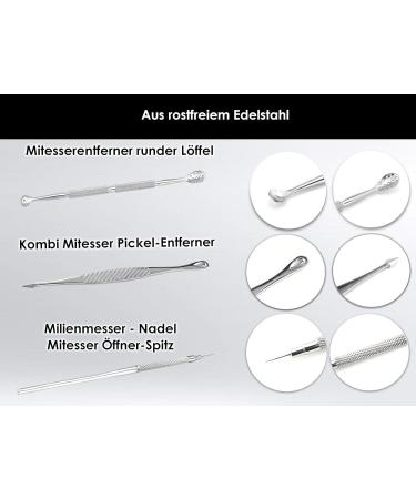 6-Piece Stainless Steel Comedone Squeezer Set - Blackhead Remover & Comedone Lifter - Buy Online on GoSupps.com