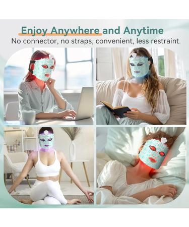 SAKOTISO LED Face Mask - 7 Color Light Therapy for Skin Care | Infrared & Blue Red Light Facial Treatment Black - Buy Online on GoSupps.com