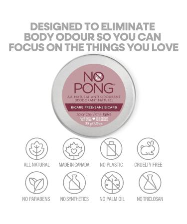 No Pong Spicy Chai All-Natural Anti-Odourant | Bicarb Free Paraben-Free Aluminum-Free - Eco-Friendly for Men & Women - Buy Online on GoSupps.com