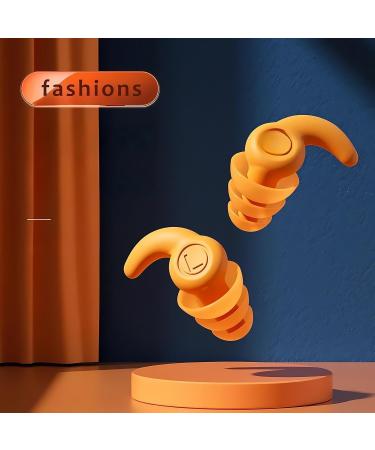 Earplugs 1 Pair Triple Layer Silicone Waterproof Noise Cancelling Earplugs for Sleep Swimming and Noise Filtering (Orange Small) Orange Small - Buy Online on GoSupps.com