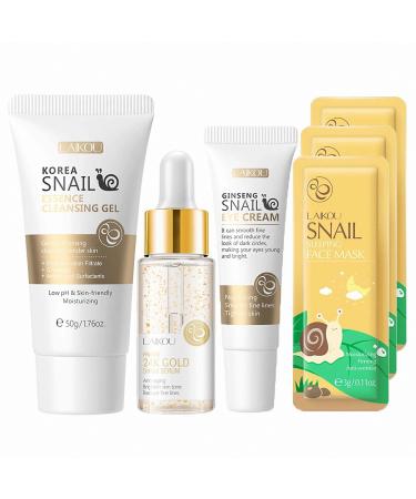 ILOVMUP Skincare Gift Set for Teen Girl Organic Teen Skincare Set Snail Collagen Skin Care Sets & Kits Face Care Pamper Sets with Cleanser Serum Eye Cream Sleeping Mask Gift Card