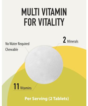 FromBIO Vitality Multivitamin Chewable - 11 Vitamins, 2 Minerals (Zinc and Selenium) - 60 Tablets - Buy Online on GoSupps.com