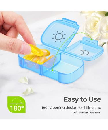 Buy AUVON Weekly Pill Organizer 2x Daily with Leather Bag - Portable 7-Day AM PM Pill Box for Vitamins & Medications - Buy Online on GoSupps.com