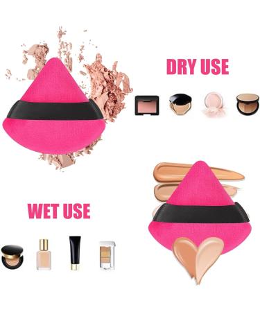 Pimoys 6-Piece Triangle Powder Puff Set | Soft Velour Sponge for Loose Powder & Foundation | Beauty Makeup Tool - Rose Red - Buy Online on GoSupps.com