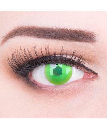 Colored Demon Nezuko Green Contact Lenses - Highly Opaque Anime Cosplay Lenses for Halloween & Carnival - 1 Pair with Free Lens Case - Buy Online on GoSupps.com
