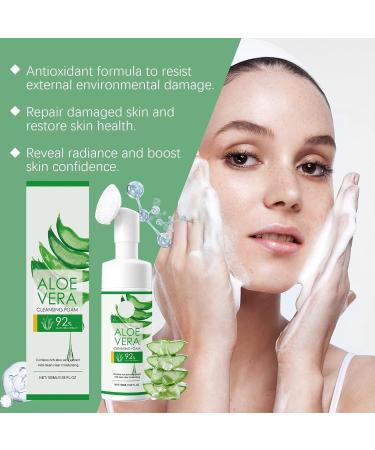 Aloe Vera Facial Cleansing Foam - Gentle Deep Clean Pore Refining Hydrating & Oil Control Non-Tightening Face Wash For All Skin Types(3PCS) 1 Count (Pack of 1) - Buy Online on GoSupps.com
