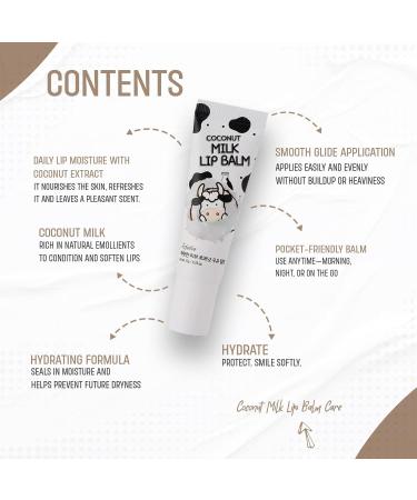 Esfolio Pure Skin Coconut Milk Lip Balm Moisturizing and Nourishing Lip Care Softens and Protects Dry Chapped Lips Long-Lasting Hydration with Coconut Extract Milk Coconut - Buy Online on GoSupps.com