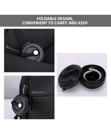 DARUNAXY Collapsible Travel Cup - Silicone Folding Camping Cup with Lid - 19oz Portable Bottle (Black) - Buy Online on GoSupps.com