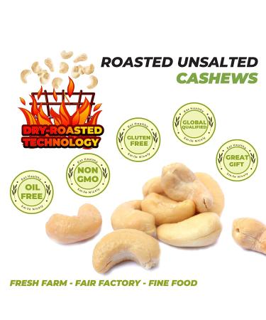 Hansia Organic Keto Kosher Vegan Cashews - 1 lb Pack - Dry Roasted Unsalted Superfood, Gluten-Free, Fresh, Healthy Snacks - High Protein, Fiber, Vitamin, and Iron - Buy Online on GoSupps.com
