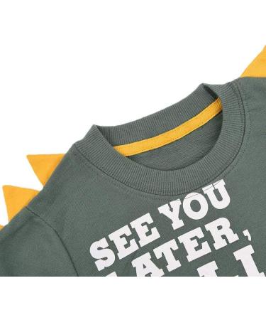 Cute Boys Dinosaur Sweatshirt | Kids Cotton Jumper | Casual Long Sleeve Pullover | Toddler Girls Shirts | Baby Clothes 1-8 Years | Green (3-4 Years) - Buy Online on GoSupps.com
