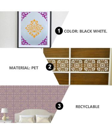 NUOBESTY 8pcs Diy Template Ruler Scrapbook Diy Drawing Stencils Spray Flowers Templates Letter Drawing Tool - Buy Online on GoSupps.com