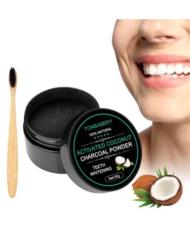 Activated Charcoal Teeth Whitening Set powder toothpaste tooth powder made of coconut coal - natural tooth powder tooth lighting powder color -corrected tooth powder for dirty mouth
