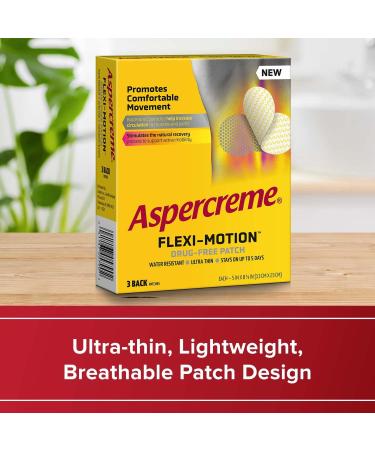 Aspercreme Flexi-Motion Back Patch 3-Count | Drug-Free Pain Relief for Comfortable Movement - Buy Online on GoSupps.com