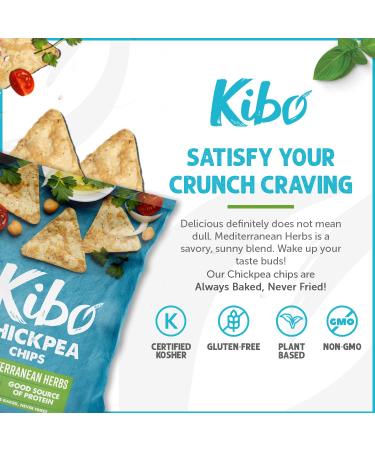Kibo Chickpea Chips - Gluten-Free, Vegan, Non-GMO, Mediterranean Herbs, 1 oz (12 Pack) - Buy Online on GoSupps.com