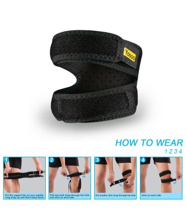 Buy Adjustable Compression Dual Patella Knee Brace - Sports Knee Support & Protector for Pain Relief - Buy Online on GoSupps.com