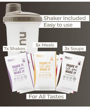 NUPO Gluten-Free Diet Shakes & Fitness Shaker Starter Set - 7 Meal Replacements 3 Diet Soups for Weight Loss - Buy Online on GoSupps.com