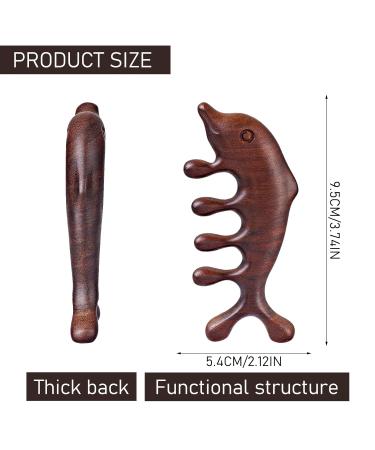 Amaxiu Sandalwood Massage Comb - Wide Teeth Anti-Static Head & Scalp Curber - Buy Online on GoSupps.com