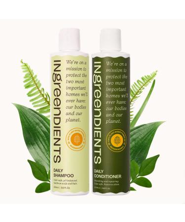 Ingreendients Vegan Shampoo and Conditioner Sulfate Free with Organic Ingredients  Apple Cider Vinegar and Tea Tree Oil - Color Safe  Paraben Free  Gluten Free  Silicone Free  pH Balanced  Organic Shampoo and Conditioner...