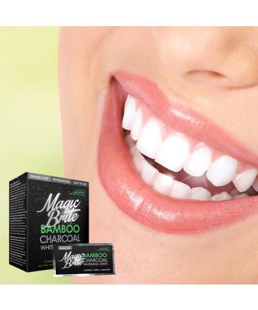 MagicBrite Bamboo Charcoal Teeth Whitening Strips - Premium At-Home Whitening Kit for Bright Smiles | International Shipping Available - Buy Online on GoSupps.com
