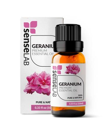 SenseLAB Geranium Essential Oil - 100% Pure Extract Geranium Oil Therapeutic Grade - for Diffuser and Humidifier - Skin Care Oil - Relaxing and Soothing Oil (10 ml) Rose Geranium 10ml