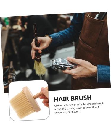 MAGICLULU Hairdressing Bristle Brush Neck Brush Tool Barber with Wood Handle Shaving Brush Barber Accessories Salon Shave Brush Barber Brush Neck Duster Manual Sharpened Yellow Hair - Buy Online on GoSupps.com