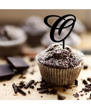 Monogram Letter O Cupcake Toppers Initial Single Letter Name For Wedding Anniversary Party Favors Retro Reusable Branches Leaf Customize Your Own Cupcake Toppers Engagement Gifts 6PCS Style-3 - Buy Online on GoSupps.com